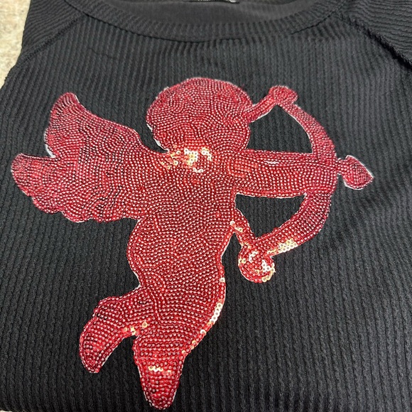 Sequin Cupid Top - Black - Picture 4 of 5